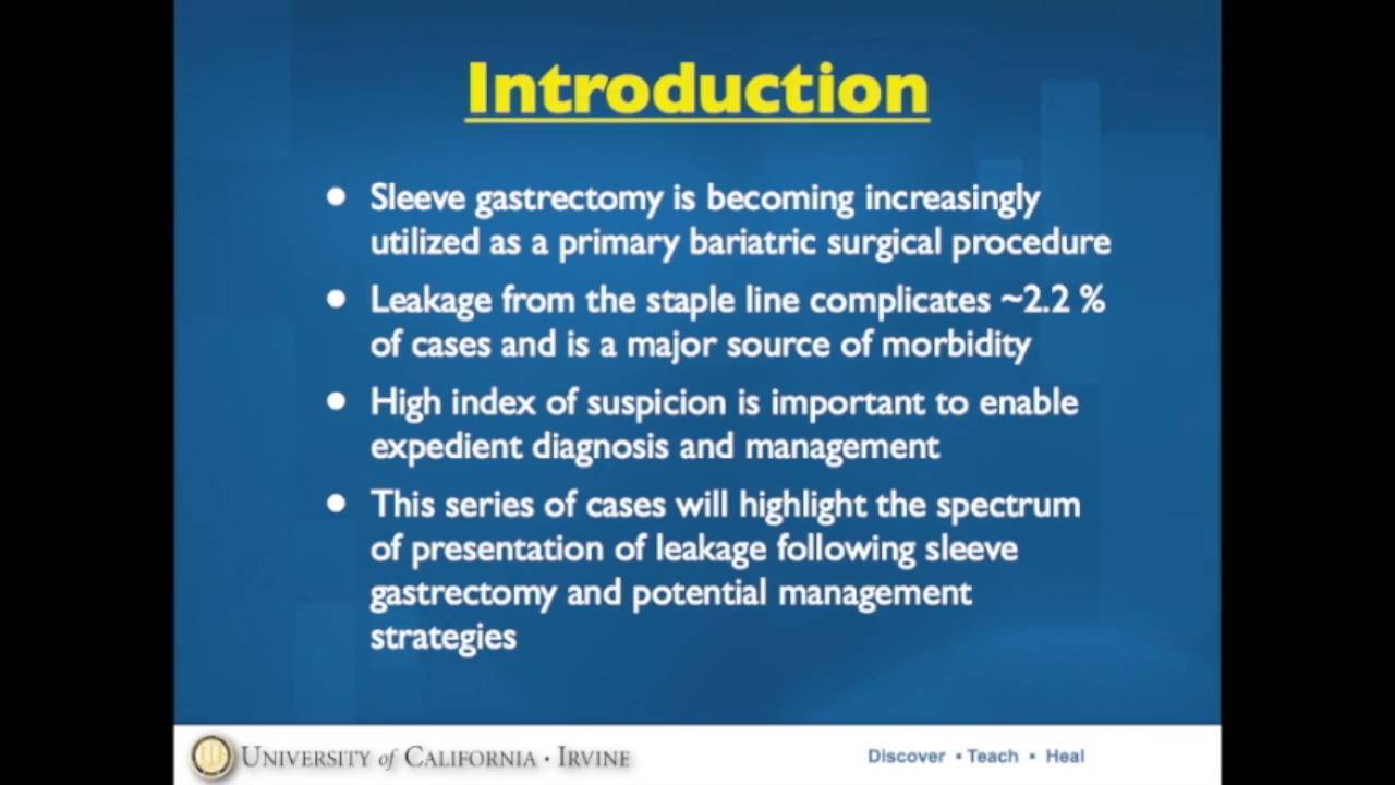 Spectrum of staple line leakage and management following sleeve ...